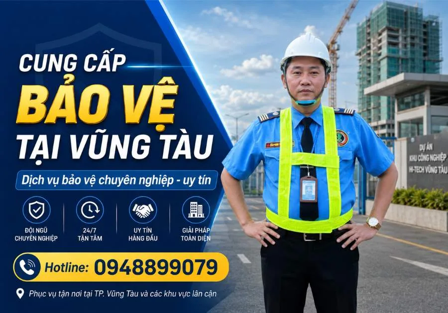 Ảnh tư liệu nhân viên bảo vệ Bắc Thiên Long tại Vũng Tàu, minh họa nhiệm vụ trực và bàn giao nhà xưởng nghỉ lễ