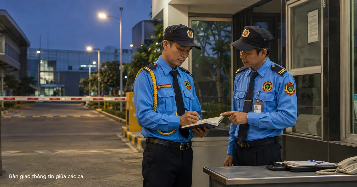 Bảo vệ bàn giao thông tin kiểm soát ngoài giờ tại Bến Cát