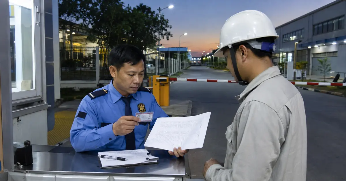 Kiểm soát nhà thầu ngoài giờ tại mục tiêu doanh nghiệp Tây Ninh