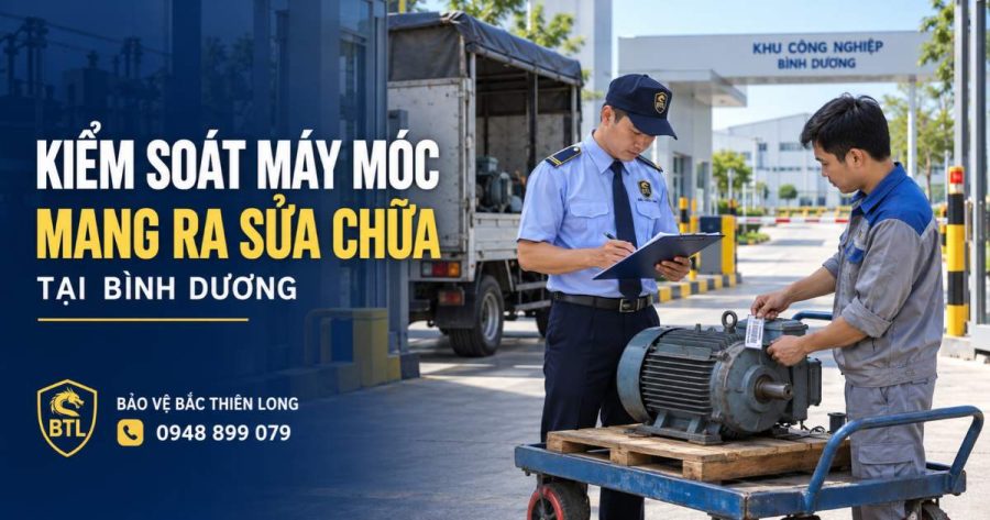 Ảnh minh họa bảo vệ đối chiếu phiếu và mã máy móc mang ra sửa chữa tại Bình Dương